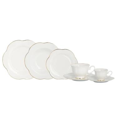 Imagem de Jogo De Jantar Em Porcelana Camélia Branco Com 42 Peças L`Hermitage