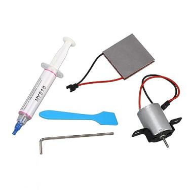 Imagem de Cunyuer Conjunto de folhas de geração de energia de motor movido a calor, acessórios de reparo de ventilador de fogão movido a calor para toras de madeira