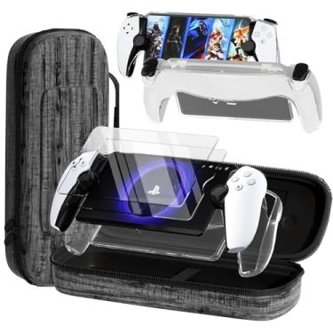 Imagem de QUAGGY 3-in-1 Accessoris Kit Compatible with Playstation Portal, EVA Carrying Case for PS Portal with Clear Skin Protective Cover, 2 Pack Screen Protectors(Grey bag)