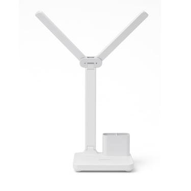 Imagem de Luminária de Mesa LED Recarregável Abajur com Controle Touch USB 3 Tipos de Iluminação Braço Articulado Design Dobrável Porta Objetos Integrado Ideal para Estudo Leitura e Home Office