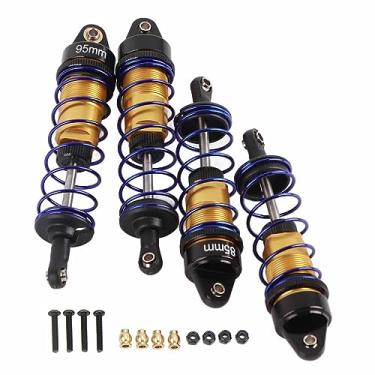 Imagem de KIMISS Peças de Atualização de Amortecedor de Choque RC para 1/10 Carros RC - Amotores da Mola Dianteira e Traseira da Liga de Alumínio para HSP, HPI, Redcat, Arma (Ouro)