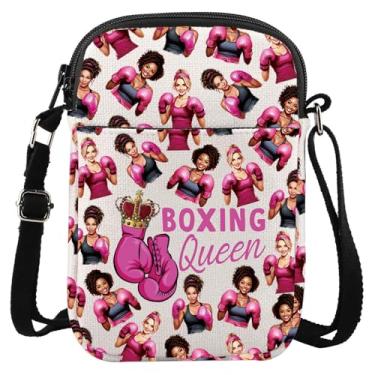 Imagem de LEVLO Boxing Queen Bolsa tiracolo Boxing Souvenir Gift Boxing Queen Bolsa de ombro Boxe Coach Merchandise, Boxing Queen Cbag