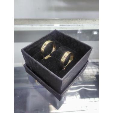 Imagem de Aliança de Ouro 18K 4g Casamento Trabalhada - PBA Comercio de Bijuteri
