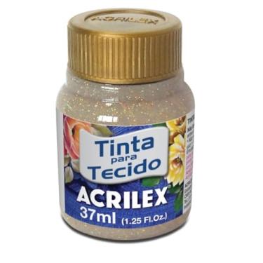 Imagem de Tintas para Tecido com Glitter Acrilex 37ml – Brilho Intenso, Alta Cobertura e Fixação a Frio para Suas Criações acabamento cintilante, alta cobertura e durabilidade superior, sendo ideais para customização de roupas, acessórios, peças decorativas e projetos artísticos em geral. (Amarelo 212)