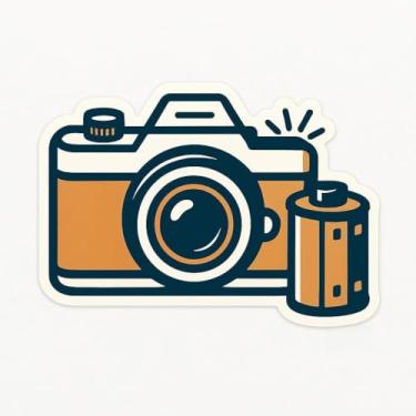 Imagem de Adesivo Carro/Moto Câmera Fotográfica Vintage Estilo Retrô