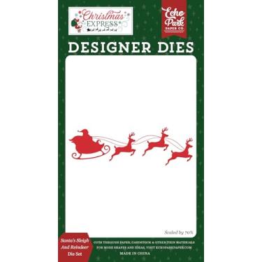 Imagem de Echo Park Paper Christmas Express: Conjunto de moldes pequenos de trenó e rena do Papai Noel, multi