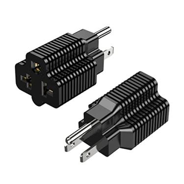 Imagem de [Pacote com 2] Plugue doméstico de 15 Amp para adaptador de 20 Amp, Nema 5-15P para 5-15R/5-20R, 5-15P para 6-15R/6-20R T-Blade 20Amp para 15Amp Conversor de tomada CA, plugue adaptador de 15A 125V