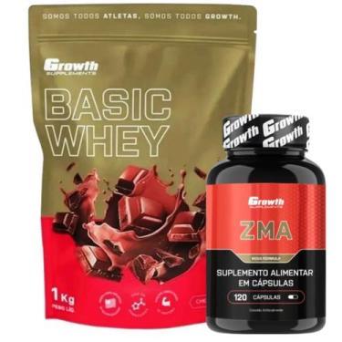 Imagem de Whey Protein Basic 1Kg + Zma 120 Caps Growth Supplements