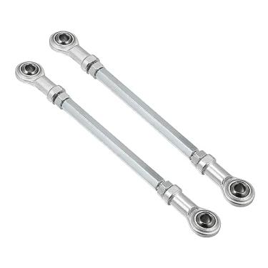 Imagem de Motoforti 2 peças de 160 mm de comprimento 8 mm de diâmetro do furo ajustável junta esférica para quadriciclo elétrico 49cc Go Kart acessório coluna de direção suspensão de direção tom prateado