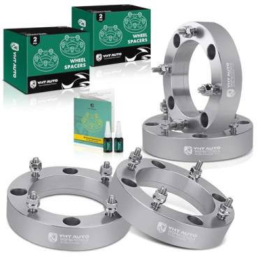 Imagem de YHTAUTO Espaçadores de roda quadriciclo 4 x 156 mm de 1,5 polegadas para modelos Polaris e Yamaha, Sportsman, RZR, Magnum, Predator, Raptor, Banshee, Blaster, Moto, espaçadores de pneu prateados 4 lug, furo do cubo de 131 mm pinos 3/8, 4 peças