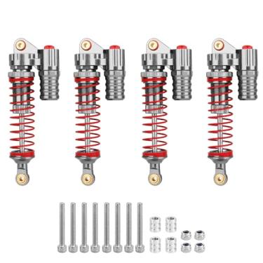 Imagem de Pothyes Amortecedor de óleo ajustável de alumínio para amortecedor de choque Axial SCX10 Capra Wraith TRX4 TRX6 D90 1/10 RC Crawler peças de atualização (titânio, 90 mm)