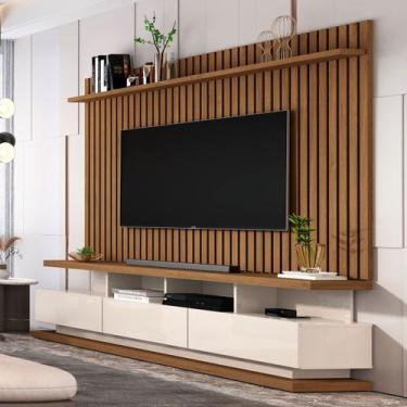 Imagem de Rack com Painel para TV Até 72 Polegadas Vivare Classic 3 Gavetas Ripa