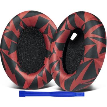 Imagem de SOULWIT Substituição de Almofadas Auriculares para Sony WH-1000XM4 (WH1000XM4) Auscultadores, Com Espuma de Isolamento de Ruído, Espessura Adicional, Sem Afetar o Sensor - Tempestade Vermelha