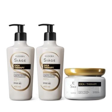 Imagem de Eudora Kit Siàge Cica-Therapy: Shampoo 400ml + Condicionador 400ml + Máscara Capilar 250g