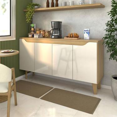 Imagem de Cantinho do Café Royal 4 Portas Nature/Off White - Panorama Móveis, Be