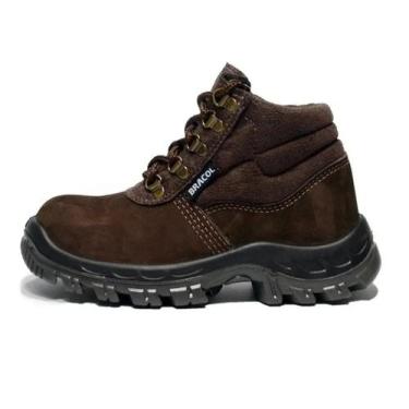 Imagem de Botina de Segurança BAF Nobuck Bico pvc Bracol ca 40872, Marrom Café, 