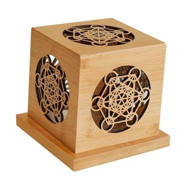 Imagem de Fenteer Caixa de incenso de madeira, suporte para incenso, novidade, fragrância para casa, peça central, queimador de aroma, incensário portátil para