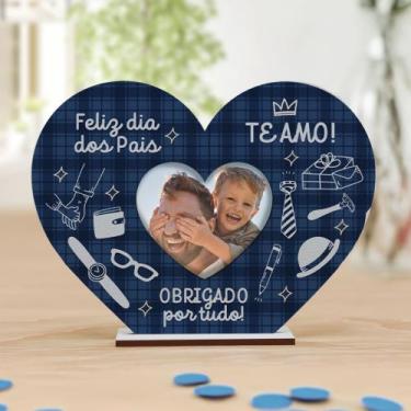 Imagem de Kit 50 Lembrancinhas Dia Dos Pais Mini Porta Retrato e Chaveiro Coraçã