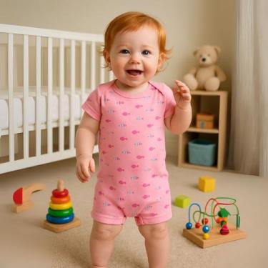 Imagem de Macacão Bebe Curto Romper Enxoval Algodão 2 Uni - Orango Kids, Menina,