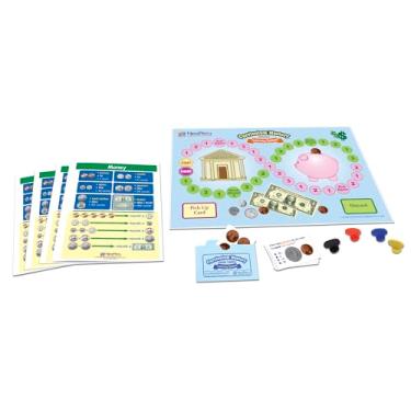 Imagem de NewPath Learning 23-6916 Money Learning Center Game (séries 1-2) - Tabuleiro de jogo, 30 cartas ilustradas e quatro 4 painéis, guias de aprendizagem laminados "Write-On/Wipe-Off"