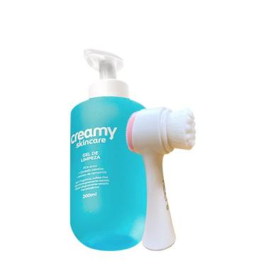 Imagem de Kit Creamy Skincare Gel de Limpeza Escova de Limpeza Facial 2 em 1 (2 