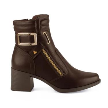 Imagem de Bota Feminina Mississipi Cano Curto Moda - Café/Marrom