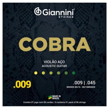 Imagem de Jogo De Cordas Giannini Violão Aço 009 Cobra Geewak