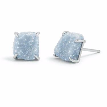 Imagem de Brinco Tarraxa Calcita Azul - Cristal Natural, Prata 925