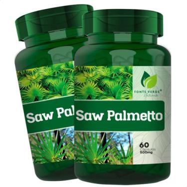 Imagem de 2 Potes Saw Palmetto 100% Natural Kit 120 Cáps - Fonte Verde