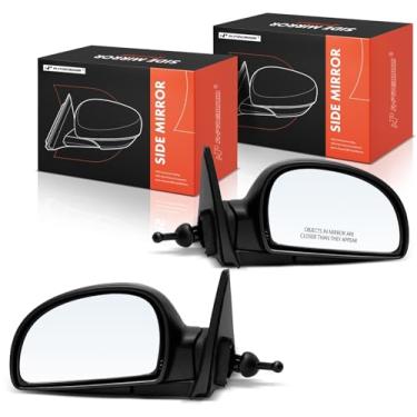 Imagem de A-Premium Par (2) Espelho retrovisor manual do lado do motorista e do passageiro - compatível com Hyundai Accent 2002-2006 - Espelho retrovisor externo preto dobrável manual não aquecido