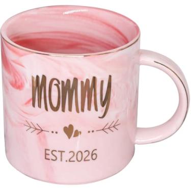 Imagem de Mugpie Caneca New Mom Gifts - Mama To Be/First Time New Mom Gift for Women - Mommy Est 2026 Coffee Cup - Melhor aniversário dia das mães chá de bebê presentes de Natal para mãe de filha irmã amigas