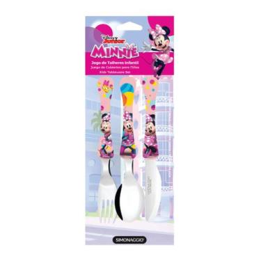 Imagem de Jogo de Talher Inox Infantil Rosa Simonaggio Cabo de Plastico Unisex D