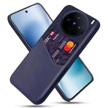 Imagem de Capa para VIVO X200S,Anti-deslizamento,Proteção contra quedas de 360°,Resistência à impressão digital,Tela e caso de couro PU com 1 slot de cartão atrás-Blue