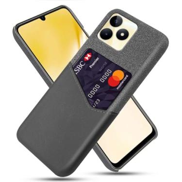 Imagem de Capa para OPPO Realme Note 50,Anti-deslizamento,Proteção contra quedas de 360°,Resistência à impressão digital,Tela e caso de couro PU com 1 slot de cartão atrás-Gray