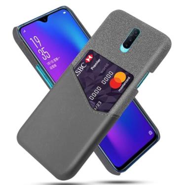 Imagem de Capa para OPPO R17 Pro,Anti-deslizamento,Proteção contra quedas de 360°,Resistência à impressão digital,Tela e caso de couro PU com 1 slot de cartão atrás-Gray