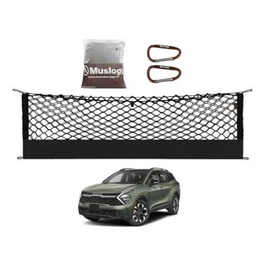 Imagem de Muslogy Rede de carga para porta-malas estilo envelope compatível com acessórios Kia Sportage 2023, 2024, 2025, 2026, organizador de carga extensível, rede de bagagem de malha atualizada com ganchos