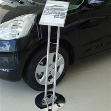 Imagem de Pedestal Porta Folder Cromado com Base Redonda  Rampas Maki I REF. 100