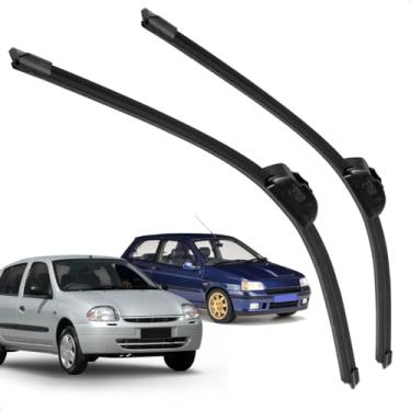 Imagem de Par Palheta Dianteira Limpadora De Para Brisa Clio Hatch Sedan 1999 a 2005 De Silicone