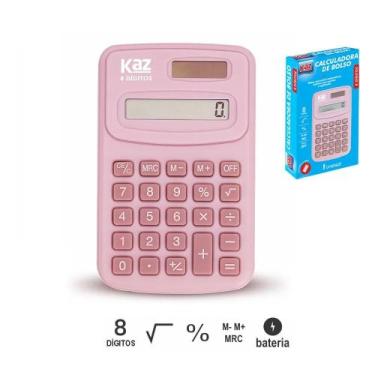 Imagem de Calculadora de bolso 8 dig rosa kz403rs .100x63x10mm - KAZ