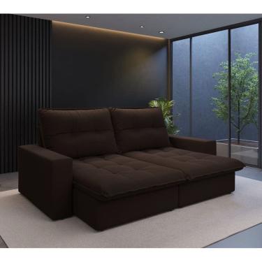 Imagem de Sofá Firenze Retrátil e Reclinável 3 Lugares Suede 210cm com abertura de 140cm