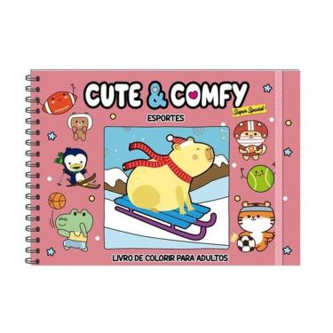 Imagem de Cute & Comfy Super Special - Livro De Colorir Adulto - Esportes Ao Ar Livre - Capa Holográfica