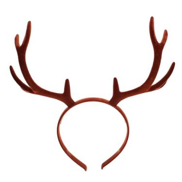 Imagem de Housoutil Tiara de Galhadas, Tiara de Galho de, Acessório de Cabelo com Chifres de Alce, Acessórios de Natal para Mulheres, Marrom, 27 x 25 cm