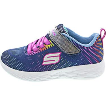 Imagem de Skechers Tênis infantil unissex Go Run 600-Shimmer Speeder, Azul marinho/multi, 11 Big Kid