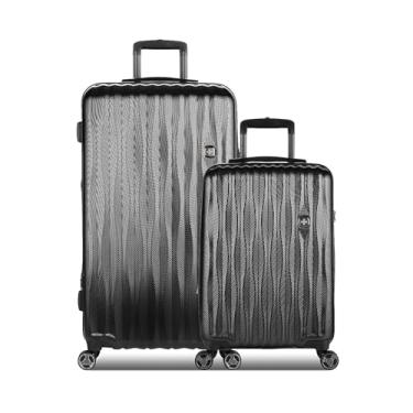 Imagem de SwissGear 7272 Mala Energie Rígida Expansível com Rodas Spinner, Preto, Carry-On 19-Inch, 7272 Energie Hardside Expansível Bagagem com Rodas Giratórias