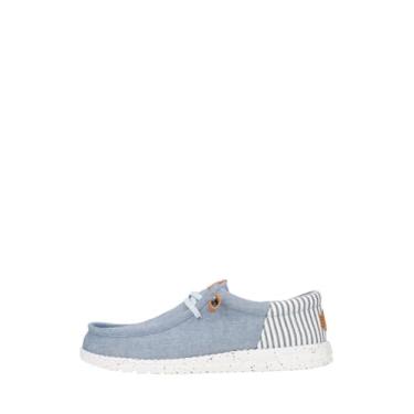 Imagem de HEYDUDE Wally Funk Nu Prep Mocassim masculino, Blazer jeans desbotado/azul-marinho, 46