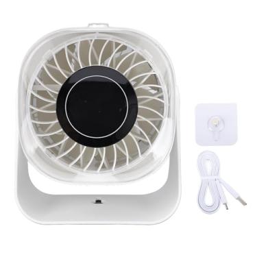 Imagem de HEEPDD Ventilador de Mesa USB Silencioso, Branco, 220° de Rotação, Display Digital, 100 Velocidades Ajustáveis, Bateria 5000mAh, Portátil