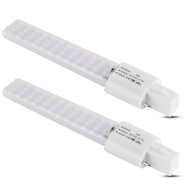 Imagem de Lidesheng Lâmpada LED G23 6W substituição 13W CFL LED Stick PL base G23-2 pinos, 3 cores selecionáveis 3000K/4200K/6000K ângulo de feixe de 360°, acionado por 100-277V e reator CFL, pacote com 2 (G23