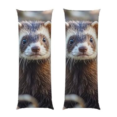 Imagem de Capa de travesseiro corporal com zíper oculto, fronha longa de microfibra macia e respirável para travesseiro corporal, capas de travesseiro de furão peludo para dormir, presente de cama, capa de
