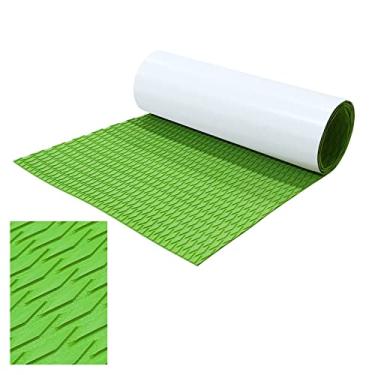 Imagem de Tapete de tração antiderrapante para prancha de surf, tapete de aderência verde, 120 x 41 cm, autoadesivo, espuma vinílica acetinada, deck marítimo, piso de barco para caiaque, barco, trailer, prancha