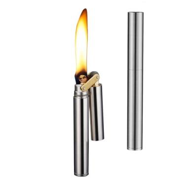 Imagem de Isqueiro vintage - Isqueiros de latão a querosene, presentes antigos exclusivos para homens pai marido colecionadores (combustível não incluído) (prata)